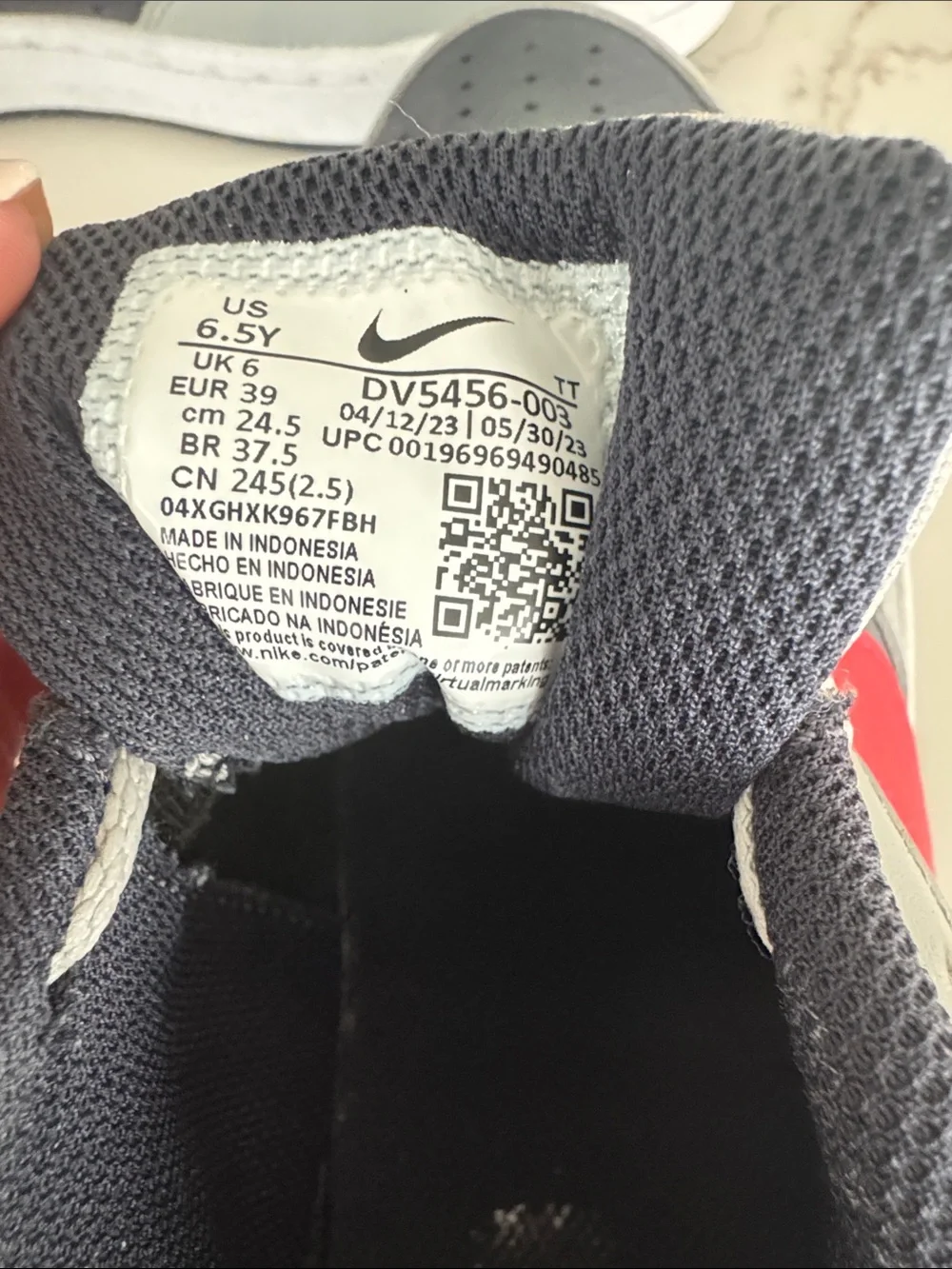 Nike Kids Gray, Black & Red Low-Top Sneakers with Red Swoosh
